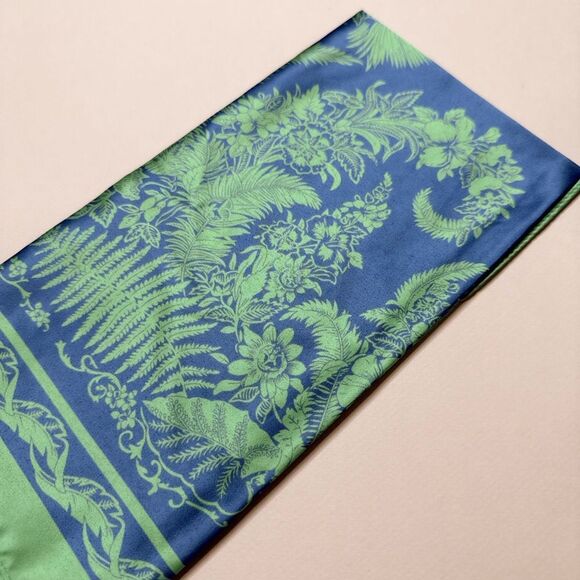 Blue and Green Patterned Scarf G39 - Picture 3 of 4